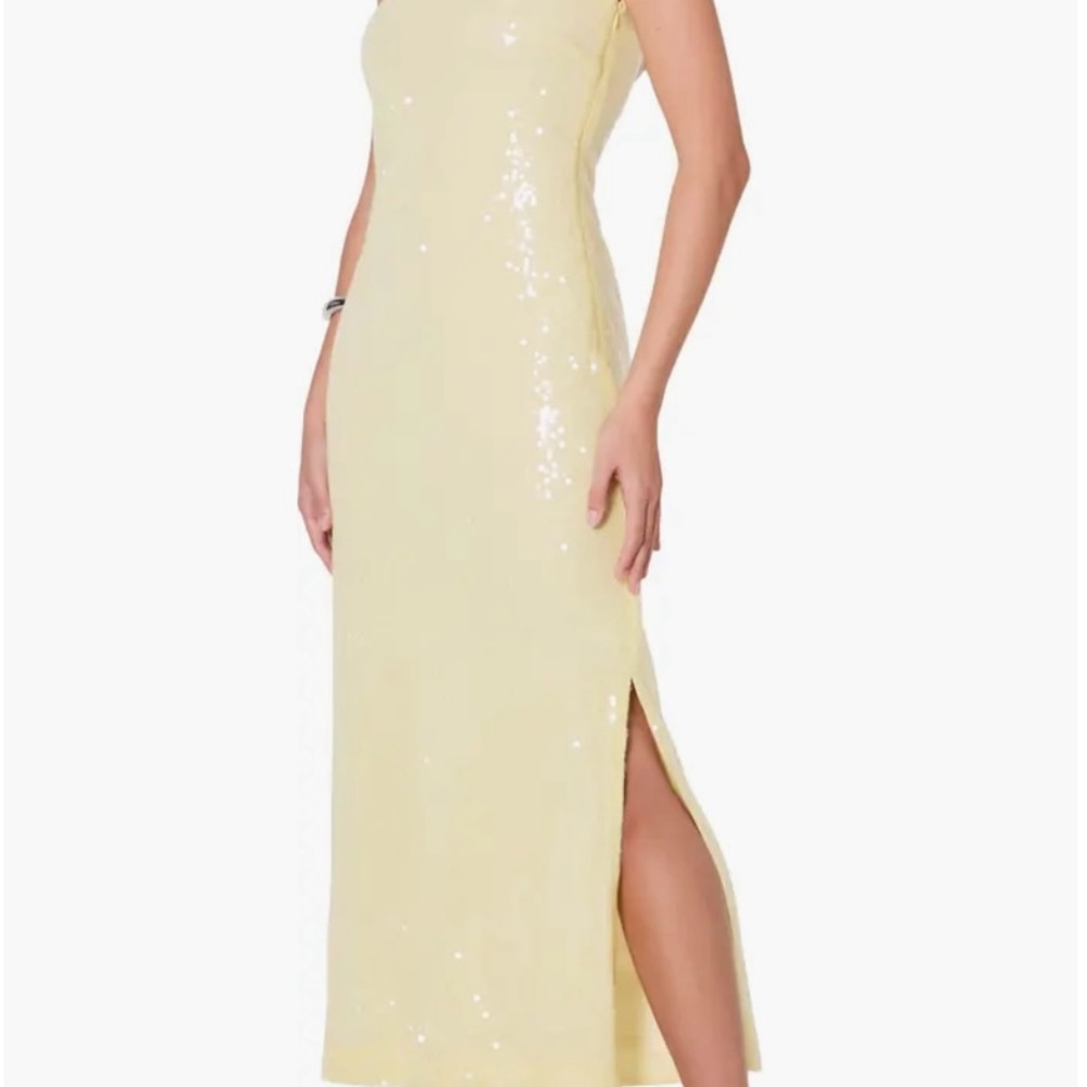 Endless Rose Yellow One Shoulder Slit Gown